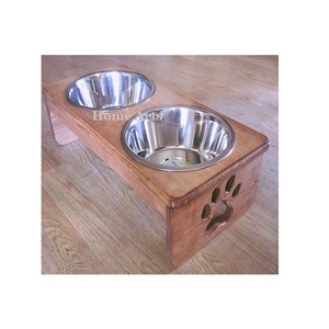 Tazones para Perros de Diseño Moderno en Forma Cuadrada, Tazón para Perros de Acero Inoxidable de la Mejor Calidad con Soporte de Madera - Product Image 6