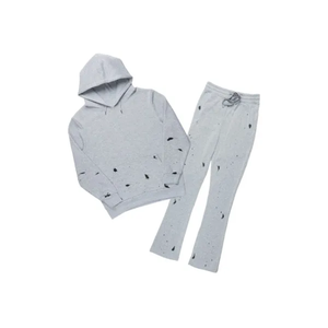 ชุดวอร์มสำหรับผู้ชายชุดวอร์มสไตล์ลำลองสีพื้นสำหรับฤดูหนาวออกแบบได้ตามต้องการมีฮู้ดและกางเกงวอร์มน้ำหนักเบา - Product Image 5