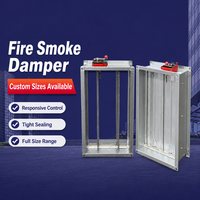 Clapet coupe-flamme manuel et électrique pour conduit galvanisé, 5 tailles, avec liaison fusible