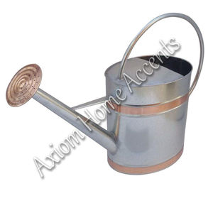 Axiom Home Accents Directo DE LA India Modern Silver Indoor & Hanging Plant Decor Hechos a mano Metal Water Can - Product Image 3