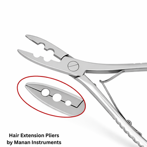Pince de retrait d'extensions de cheveux à micro-anneaux en acier inoxydable de haute qualité avec 2 trous - Product Image 4