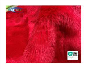 Tissu en fausse fourrure peluche tricotée de couleur rouge vif, poil long 30 mm, pour vêtements, jouets, sacs, chaussures pour femmes - Product Image 4