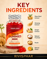 Gummies de Maca en marque blanche OEM 3000mg avec Ginseng et Gingembre pour l'Énergie et la Vitalité, Complément de Bien-être Masculin, 60 Comprimés pour Adultes