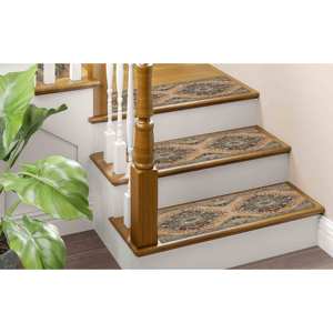 Tapis d'escalier imprimé - Design moderne à motifs médaillon avec des tons doux, Gobelin - Product Image 2