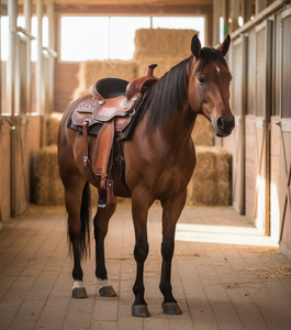 Silla de Montar Occidental de Cuero Repujado Hecha a Mano, Silla de Montar Resistente para Senderismo y Entrenamiento con Costuras de Primera Calidad - Product Image 1