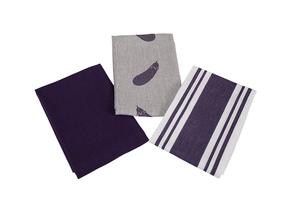100% Cotton Jacquard Kitchen <b>Towel</b> Set - Violet - Product Image 2