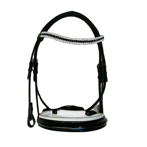 Brida de caballo anatómica de alta calidad, banda para la nariz, charol con diamantes de imitación, tambor vegetal, cuero teñido, cómodo equipo de equitación - Product Image 1