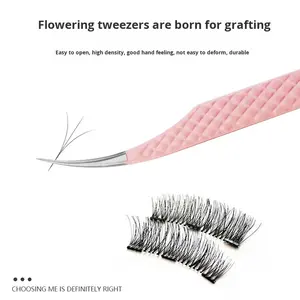 Pinzas Profesionales de Acero Inoxidable para Extensión de Pestañas, Curvas y Rectas, para Uso Profesional en Salones de Belleza - Product Image 3