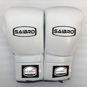 Guantes profesionales de cuero genuino de alta calidad para boxeo y ropa deportiva de muñeca con cordones MMA-Suministro directo al por mayor - Product Image 2