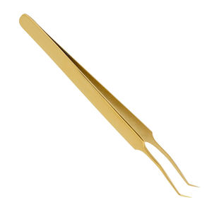 Pinzas para Pestañas de Color Dorado, Mango Antideslizante, Punta Puntiaguda, Pinzas para Extensión de Pestañas para Uso en Casa y en Salón - Product Image 3