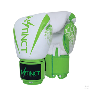 Guantes de Boxeo Blancos Personalizados, Cuero Vacuno Genuino, Impermeables, con Soporte de Muñeca con Cierre de Velcro, Guantes de Boxeo para Adultos - Product Image 1