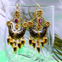 Bijoux de mariage en argent sterling 925 plaqué or, pierres précieuses en tourmaline, boucles d'oreilles pour femmes