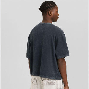 Camiseta de talla grande transpirable de alta calidad, camiseta recortada de corte cuadrado para hombre, diseño informal de gran tamaño personalizable en blanco - Product Image 5