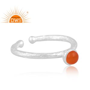 Best Quality Fine <b>Sterling</b> <b>Silver</b> Natural Carnelian Gemstone <b>Adjustable</b> <b>Ring</b> Custom Jewelry For Women Gift For Her - Product Image 3