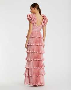 เดรสผ้าซาตินลายดอกไม้ทรงเอความยาวของแม็กซี่สำหรับงานปาร์ตี้งานพรอม - Product Image 4