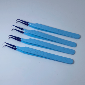 Pince à épiler d'extension de cils bleu et noir pour bébé fabricant d'outils de beauté en acier inoxydable de haute qualité inclinés - Product Image 2