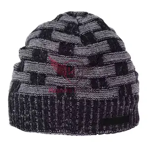 优质新款设计男士休闲装短黑色豆豆帽冬季保暖帽针织男式针织豆豆帽时尚