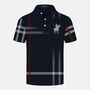 Nuevo en 2025, moda superior, buena calidad, logotipo personalizado, transpirable, ajustado, para hombre, al aire libre, a rayas, de manga corta, polos de Golf - Product Image 1