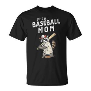 T-Shirt Retrò per Amanti dello Sport con Motivi Procione e Mamma Baseballista, Prodotto Promozionale - Product Image 1