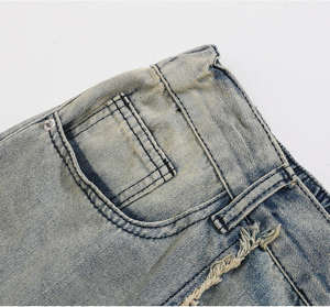 Shorts de Mezclilla para Hombre, Diseño Único de Chrome Heart, Alta Calidad, Ecológicos, Novedad de Verano, Estilo Urbano Vintage, Bordado con Parches - Product Image 5