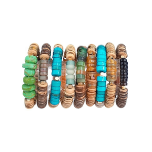 Stylish Fashion Beaded <b>Bracelets</b> with Gold Plated Accents for Resale Appeal Wooden <b>Beads</b> and Elegant Design - Product Image 3