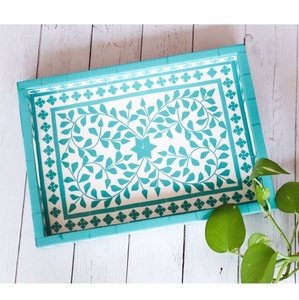 Bandeja para servir con incrustaciones de hueso únicas con ágata semipreciosa - Product Image 3