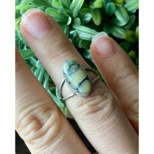 Scott Skeets <b>Statement</b> <b>Ring</b> Tibetan Turquoise & Sterling Silver Size 6 Bezel Set Everyday Wear IGI Certified - Product Image 2