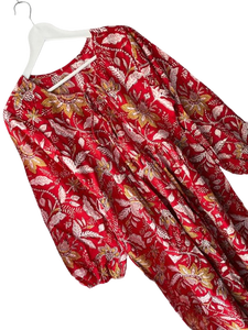 Vestido Floral Dulce Lavable y Ecológico |   Mini Estilo |   Cuello Redondo con Cierre de Cordón 100% Algodón Ropa Casual de Verano - Product Image 5