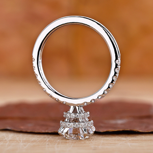 แหวนเพชรทรงกลม 2.0 กะรัต เพชรเพาะเลี้ยงในห้องปฏิบัติการ แหวนหมั้น แหวนแต่งงาน ประดับเพชรแบบพาเว่ วงแหวนสองวงซ้อนกัน ของขวัญวันครบรอบ แหวนเพชรสำหรับผู้หญิง - Product Image 2