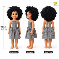 TUSALMO Muñeca de Vinilo Suave Personalizada al por Mayor de 18 Pulgadas, Juguete Educativo para Niñas, Cabello Rizado, Negra, Edad 3+, OEM ODM Personalizado