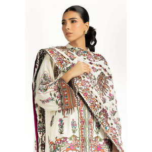 IUSTKSD-1074 Traje de Satén Bordado con Tela de Seda Cruda de 3 Piezas - Product Image 4