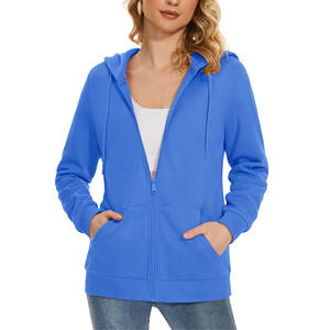 Couleur personnalisée coton tricoté polaire sweats à capuche hommes fermeture éclair imprimé automne sweats à capuche pour femmes sweats à capuche vierges - Product Image 1