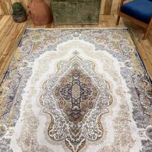 Alfombra Turca Vintage de 6.4x9.9 pies (195x303 cm), Alfombra de Lana Azul con Diseño Floral - Product Image 4