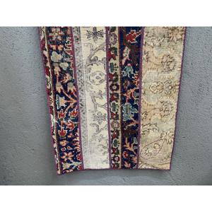 Vintage Turkish Rug, 2x5.2 ft <b>Runner</b> Rug, Blue <b>Red</b> Polka dot Rug - Product Image 2