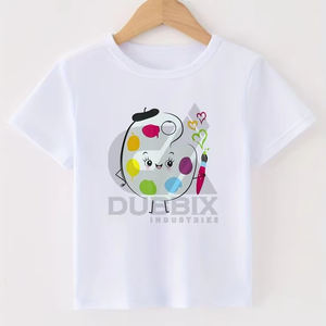 Camiseta de Manga Corta con Logotipo Personalizado, 100% Algodón, Camisetas Blancas para Niños y Niñas al por Mayor - Product Image 2