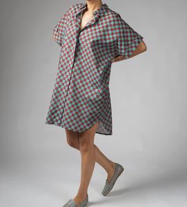 Chemisier à manches kimono en coton biologique 100 % de haute qualité, écologique, respirant, anti-plis, à carreaux, en dentelle, pour femme - Product Image 3