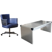 Chaise de bureau pivotante de luxe en aluminium de style aviateur rétro industriel avec couleur personnalisée pour la maison et le bureau