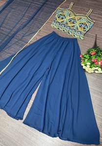 NUEVO DISEÑADOR DESPIECE DE FIESTA REAL ESPEJO COSTADO A MANO TRABAJO CHOLI CON PALAZZO - Product Image 6