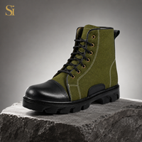 SUPER FORCE Chaussures de Randonnée Montantes Unisexe en Cuir Imperméables à Lacets pour le Désert, Bottes d'Entraînement Tactiques Camouflage