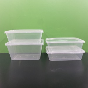 Récipient alimentaire en plastique avec couvercles OEM/ ODM de qualité supérieure jetable Rectangle d'injection transparent à emporter 550 750 1000ml - Product Image 4