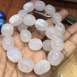 Bracelet de perles dégringolées en quartz rose de haute qualité bijoux de guérison en cristal rose naturel avec technique polie - Product Image 4