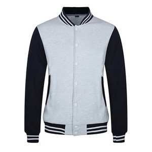 OEM Custom Logo Baseball Letterman Varsity <b>Jacket</b> for Men Stand Collar Plain <b>Canvas</b> <b>Jacket</b> for Spring Season - Product Image 2