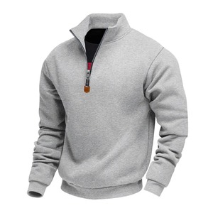Fleece Skin-friendly and Warm Men's Stand-up Collar Manga larga Media cremallera Deportes y sudadera informal - Product Image 6