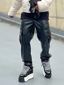 โลโก้หนังคุณภาพสูงแบบกำหนดเองสำหรับผู้ชาย สวมใส่กลางแจ้ง น้ำหนักเบา ระบายอากาศได้ดี แห้งเร็ว เอวสูง สไตล์วินเทจ ใช้ได้ทุกฤดู ผลิตจากโรงงาน - Product Image 4