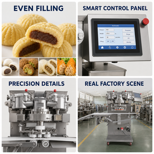 Máquina Automática de Encrustación con Control Táctil para <span class=keywords><strong>Cordon</strong></span> Bleu, Samosa, Kubba, Falafel, OEM y ODM Disponibles - Product Image 3