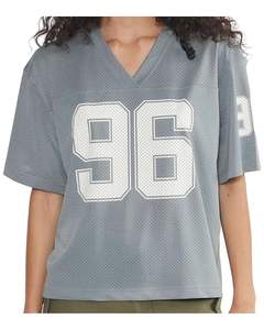 Best Selling Women V-Neck Oversized Football Jersey Breathable <b>Printed</b> Jersey Fashion Oversized Jersey Comfortable and Stylish - Product Image 3
