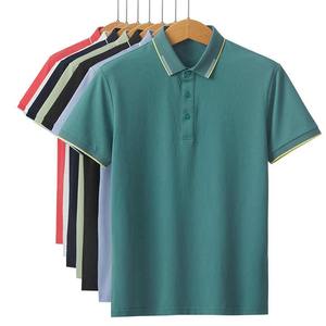 Golf de algodón 100% de alta calidad para Polo para hombre, ropa informal transpirable con logotipo bordado, patrón personalizable y sólido - Product Image 1