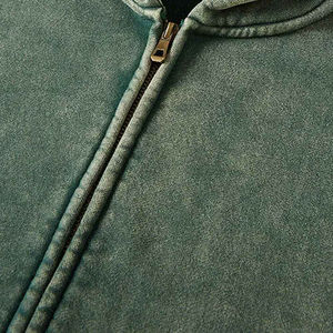 Zipper Acid Wash Hoodies Hommes Street Wear Hoodies 100% Coton Flees Logo en gros sur le devant Dernière conception Pakistan Made - Product Image 6