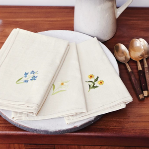 Serviettes en lin brodées pour utilisation aérienne Serviettes en tissu lavables réutilisables et douces Table à manger familiale Fête de mariage OEM disponible - Product Image 6