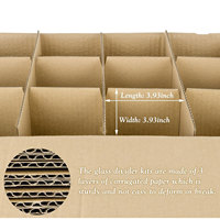 Boîte de déménagement en carton avec séparateur en verre, protections d'emballage sécurisées, étiquettes pour assiettes, bouteilles et céramiques, taille personnalisée